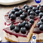 Pastel de queso y arándanos